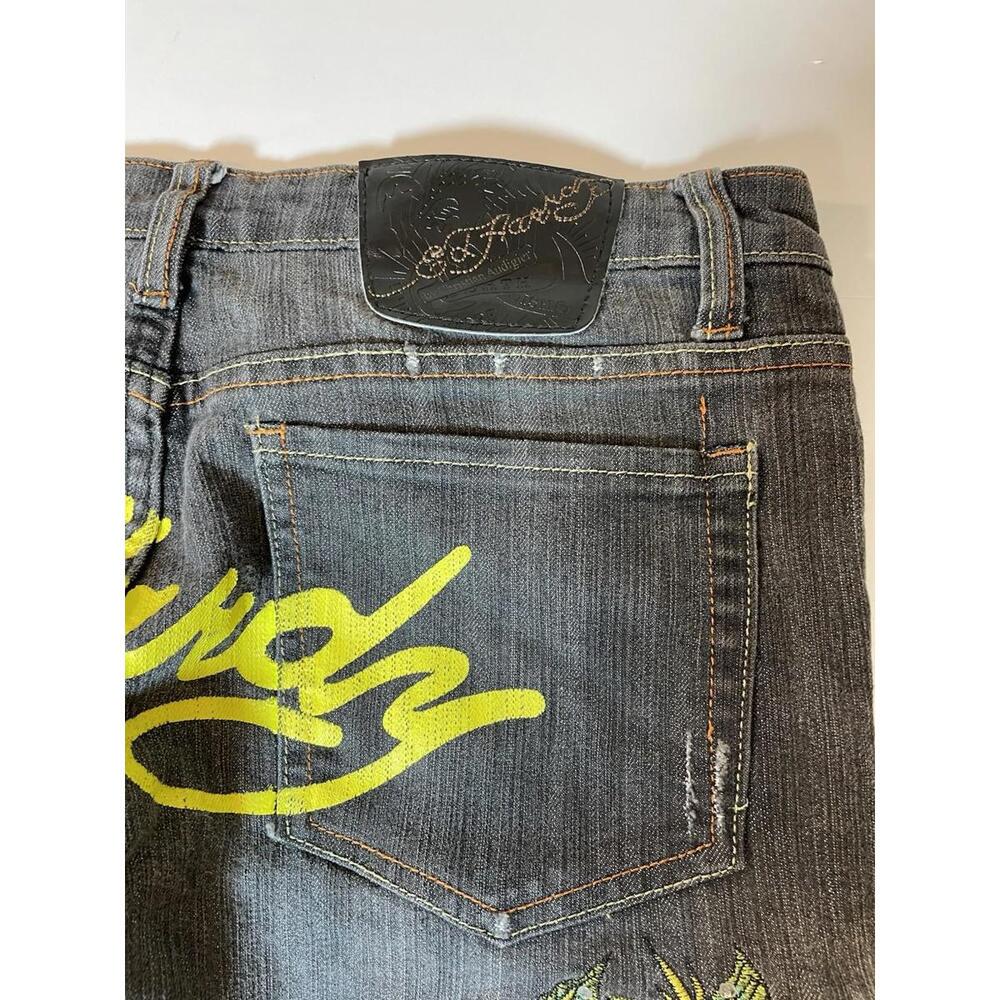 Women's Ed Hardy Jeans By Christ Audigier Embroidered Front & Back #114182 Sz30 - Picture 10 of 12
